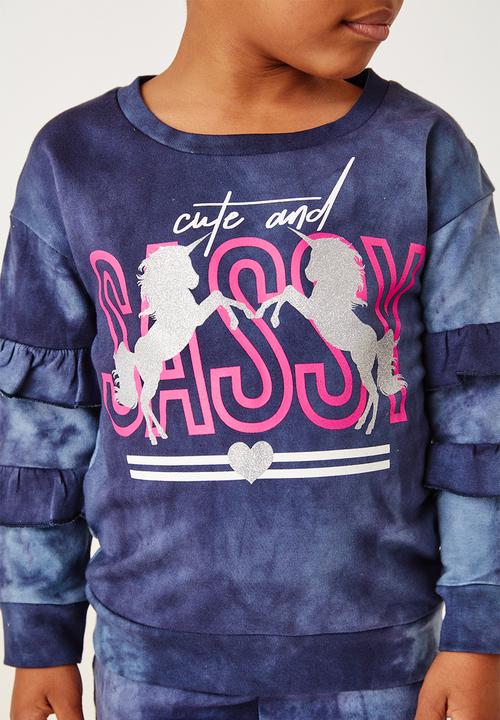 Flyersunion - Ub fleece spectra-dye frill crew - navy