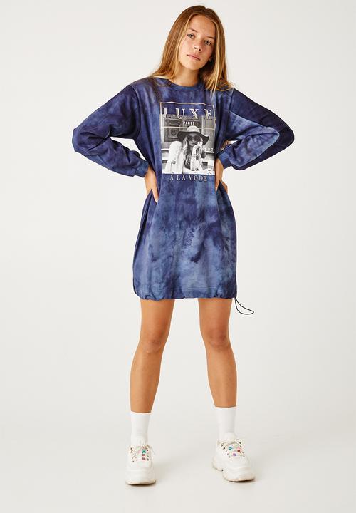 Flyersunion - Ub fleece spectra-dye drawstring dress - navy