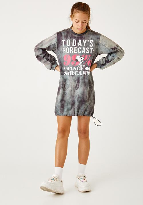 Flyersunion - Ub fleece spectra-dye drawstring dress - charcoal