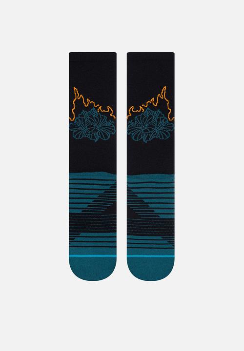 Stance Socks - Flame on crew socks - black
