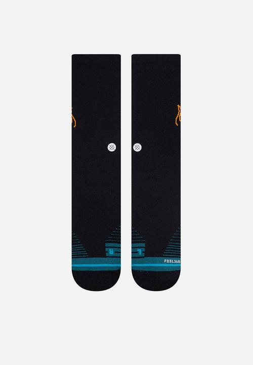 Stance Socks - Flame on crew socks - black