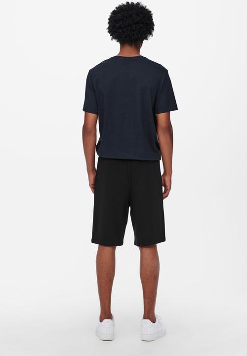 Only & Sons - Onslee knee long shorts - black