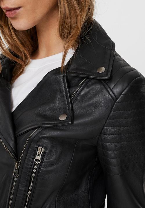 Vero Moda - Shila short leather jacket - black