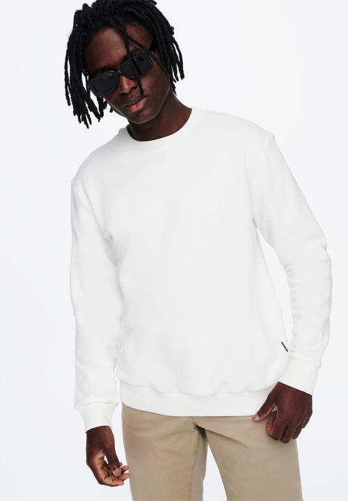 Only & Sons - Onsceres life crew neck - white