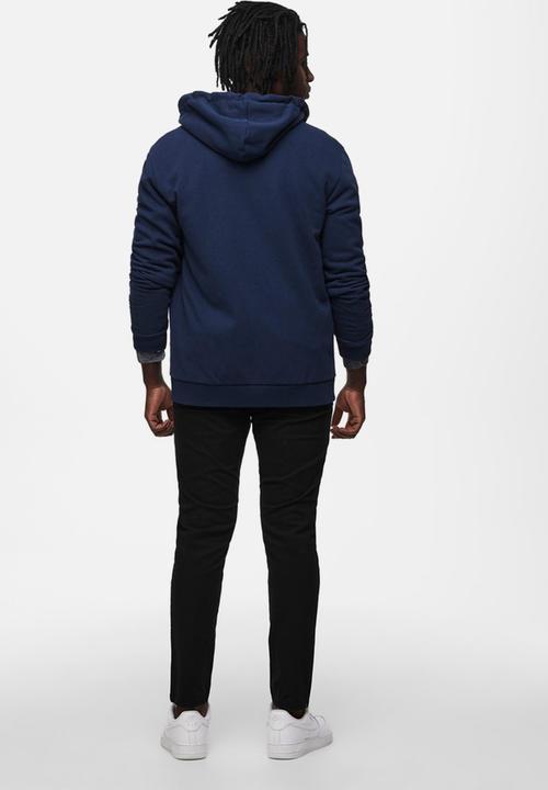 Only & Sons - Onsceres life zip thr. hoodie sweat-navy