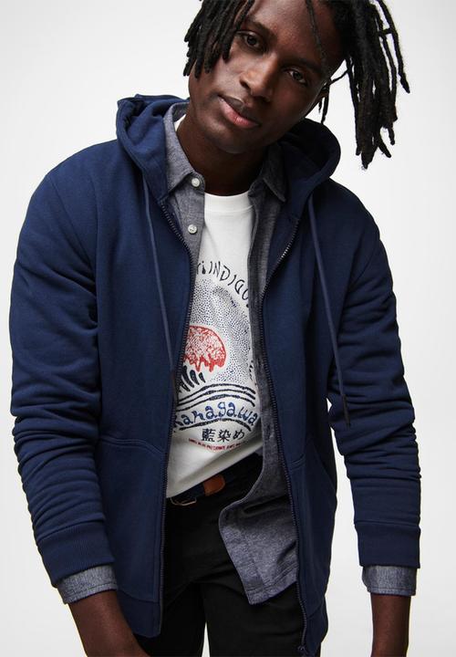 Only & Sons - Onsceres life zip thr. hoodie sweat-navy