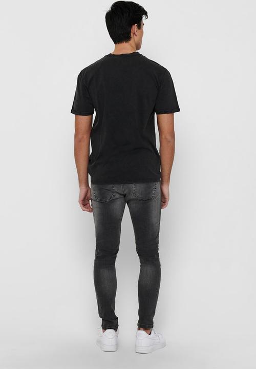 Only & Sons - Onsacdc life red short sleeve tee - black