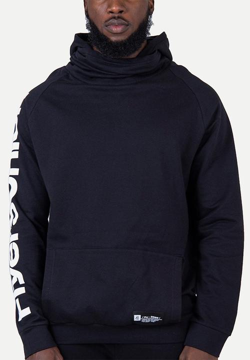 Flyersunion - Brushed fleece buff hoodie - black 