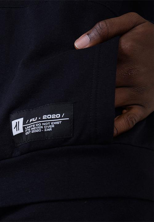Flyersunion - Brushed fleece buff hoodie - black 