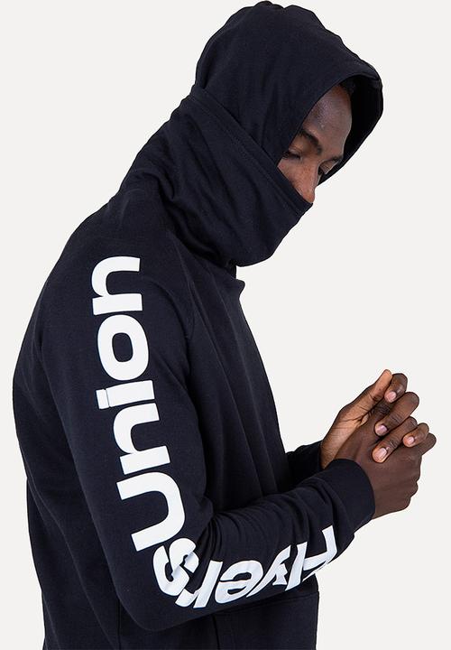 Flyersunion - Brushed fleece buff hoodie - black 