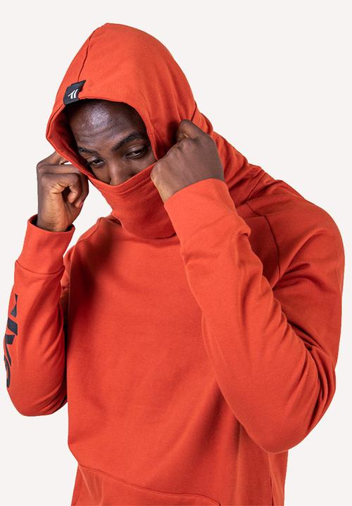 Flyersunion - Brushed fleece buff hoodie - rust
