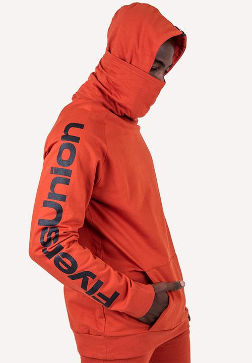 Flyersunion - Brushed fleece buff hoodie - rust
