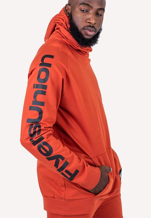 Flyersunion - Brushed fleece buff hoodie - rust