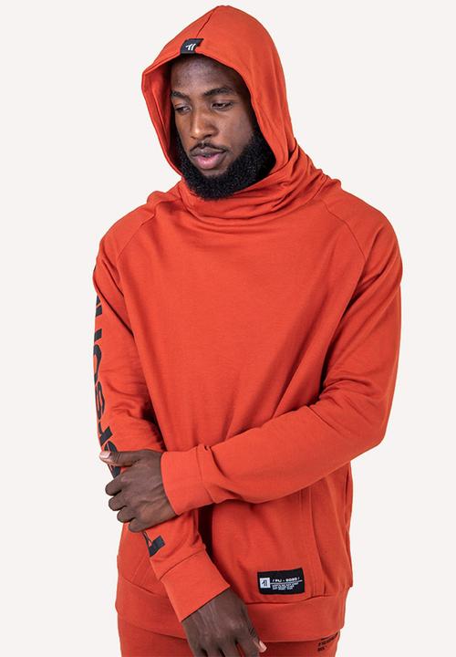 Flyersunion - Brushed fleece buff hoodie - rust