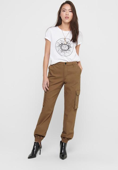 ONLY - Madea-tiger life cargo pant - toasted coconut
