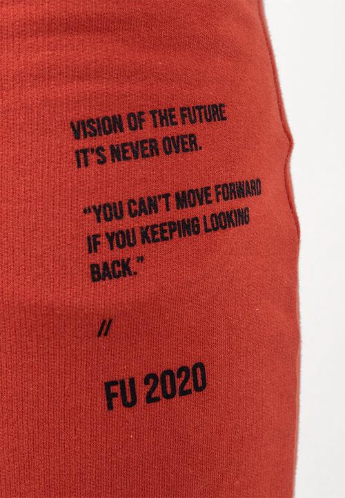 Flyersunion - Brushed fleece jogger - rust