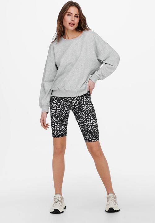 ONLY - Kappi long sleeve o-neck sweat - light grey 
