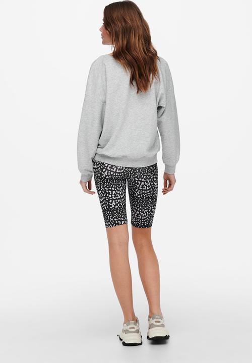 ONLY - Kappi long sleeve o-neck sweat - light grey 