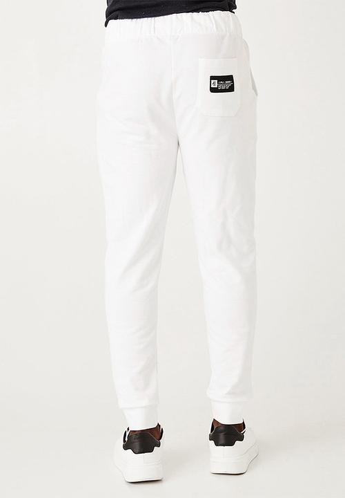 Flyersunion - Brushed fleece jogger - white