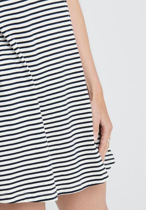 ONLY - May life short sleeve pocket dress - black & white