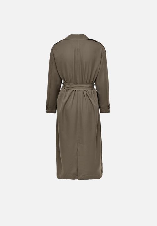 ONLY - Line x-long trenchcoat - walnut