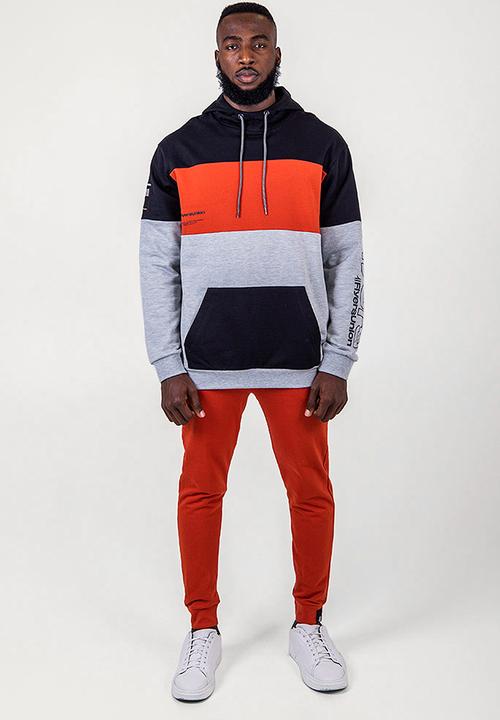 Flyersunion - Colorblock brushed fleece hoodie - multi