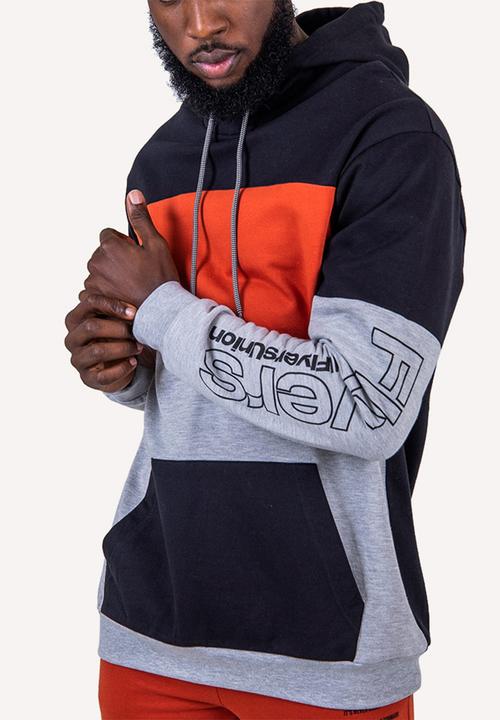 Flyersunion - Colorblock brushed fleece hoodie - multi