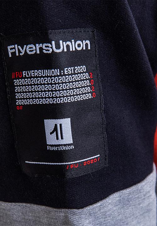 Flyersunion - Colorblock brushed fleece hoodie - multi