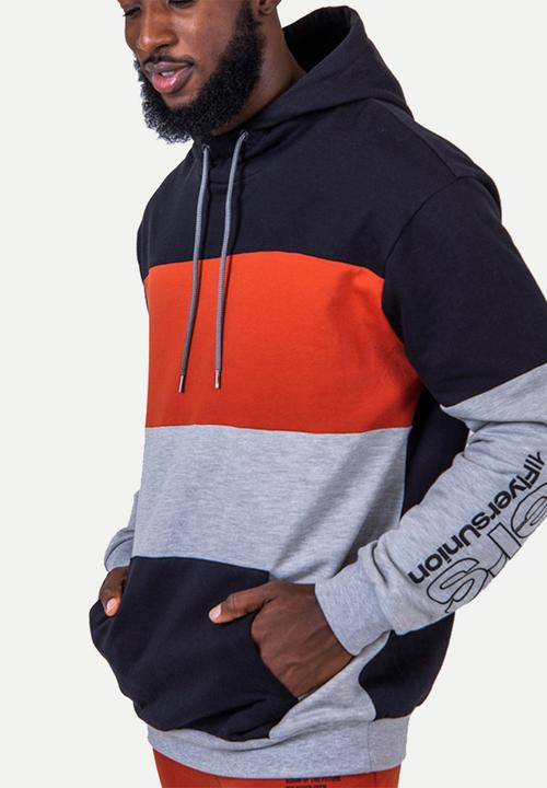 Flyersunion - Colorblock brushed fleece hoodie - multi