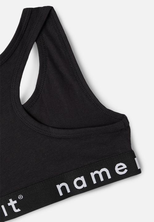 Name It - Girls 2 pack short tops - black