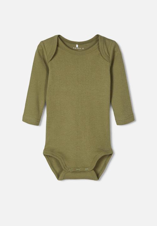 Name It - 3 Pack bodysuits - khaki & white 