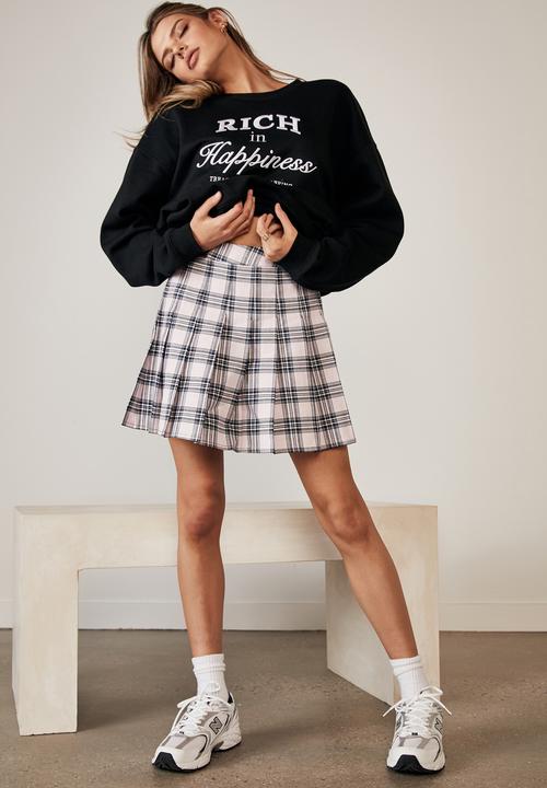 Factorie - Pleated skirt - mia check lilac snow
