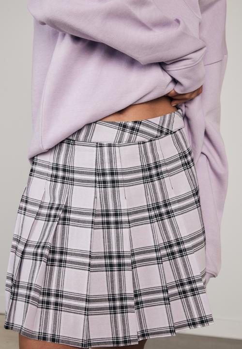 Factorie - Pleated skirt - layla check pale violet