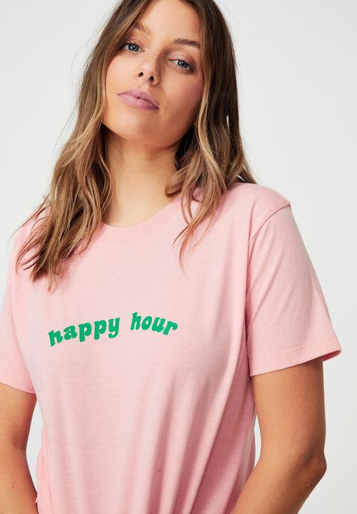 Cotton On - Classic slogan T-shirt - candy pink