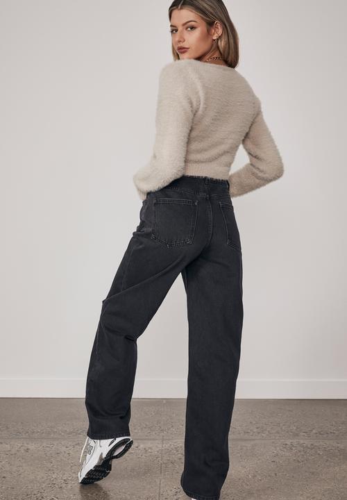 Factorie - Fluffy knit pull front top - pumic stone