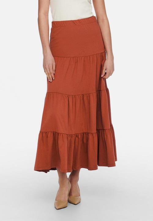 ONLY - May life maxi skirt - orange 