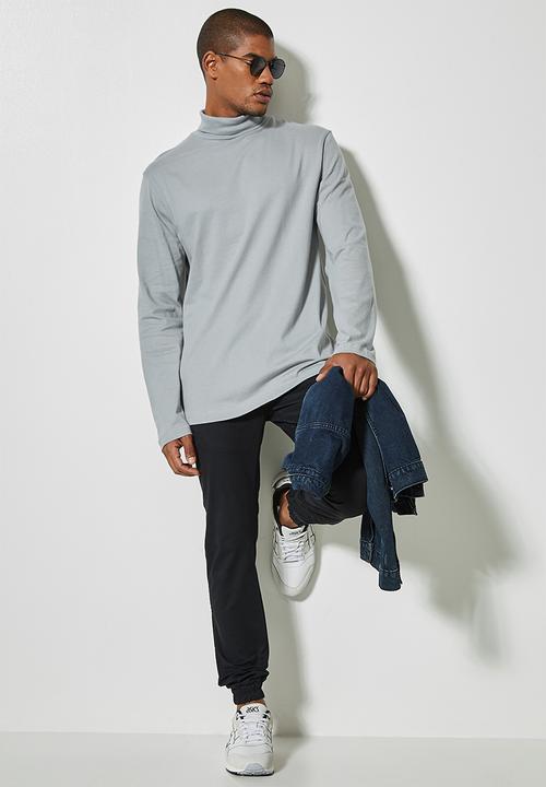 Superbalist - 2 Pack plain long sleeve roll neck tee - grey & taupe 