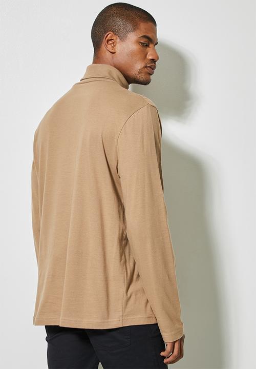 Superbalist - 2 Pack plain long sleeve roll neck tee - grey & taupe 