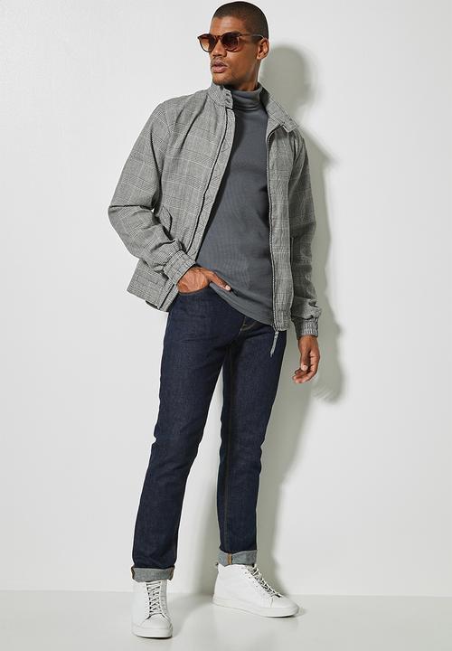 Superbalist - 2 Pack slim ribbed roll neck long sleeve tee - navy & grey 