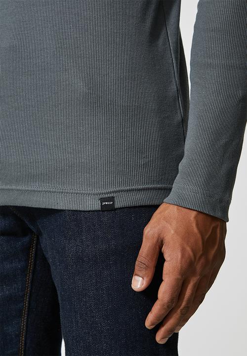 Superbalist - 2 Pack slim ribbed roll neck long sleeve tee - navy & grey 