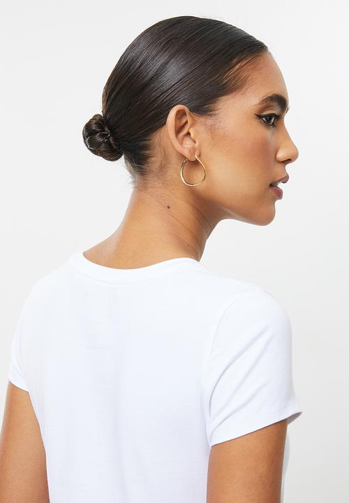 GUESS - Short sleeve guess script flower meadow tee - white 
