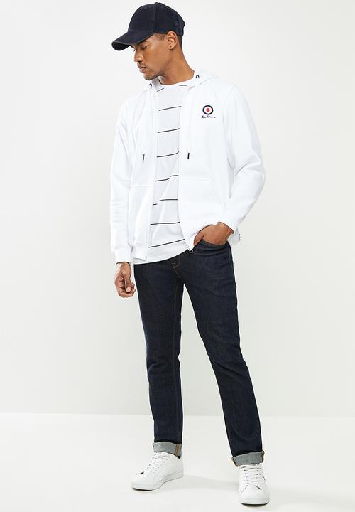 Ben Sherman - Tar zip sweat - white