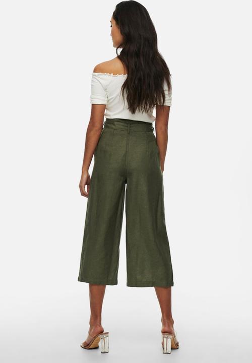 ONLY - Aminta-viva life highwaist culotte pant - green 