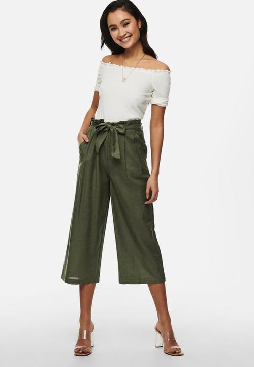 ONLY - Aminta-viva life highwaist culotte pant - green 