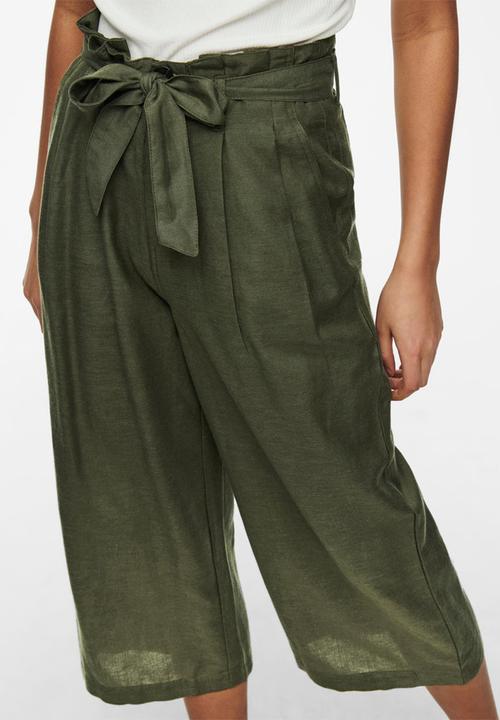 ONLY - Aminta-viva life highwaist culotte pant - green 