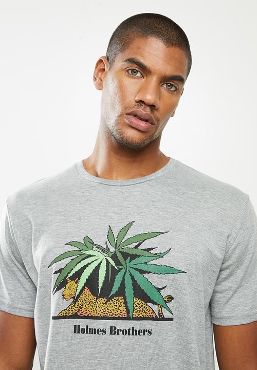 Holmes Bro's - Mellow leopard short sleeve tee - dirty grey melange