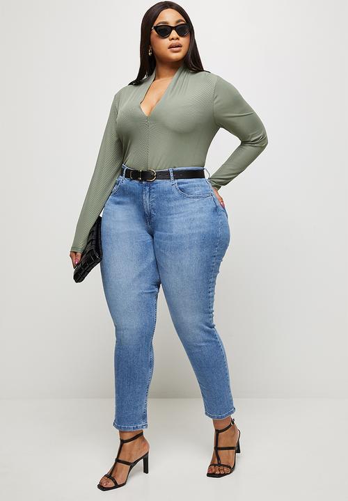 MILLA - Ribbed V-neck bodysuit - green