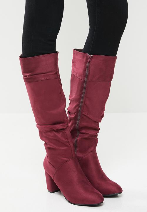 Madison® - Zena rouched boot - burgundy