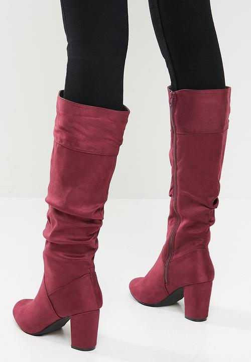 Madison® - Zena rouched boot - burgundy