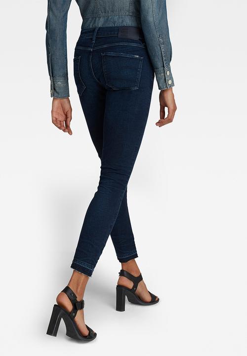 G-STAR - 3301 mid skinny ankle - blue